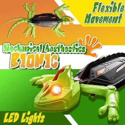 Caméléon Robot Télécommandé - Rampe Au Sol Et Sur Les Murs - Yeux LED Lumineux - Pour Enfants - USB Inclus - 7