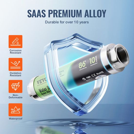 VEVOR 1054 Adoucisseur Système De Détartrage D'eau, Noir