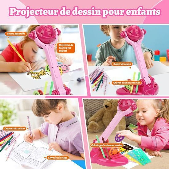 Projecteur De Dessin MOMSIV – 96 Motifs, œuf Dinosaure, 12 Crayons – Cadeau Créatif Pour Enfants