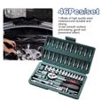 1-4-pouces Jeu de douilles, clé de couple combiné à cliquet Ensemble d'outils professionnel Travail des métaux Kit Repair Tool 46Pcs-0