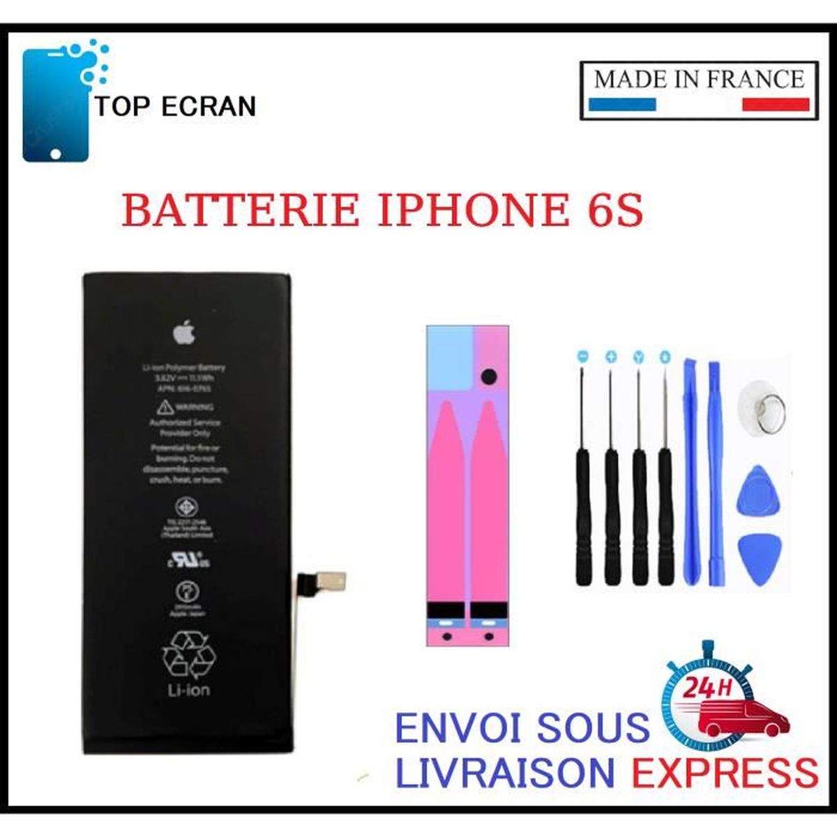 Batterie pour Iphone 6S neuf + kit de reparation et adhesif de fixation