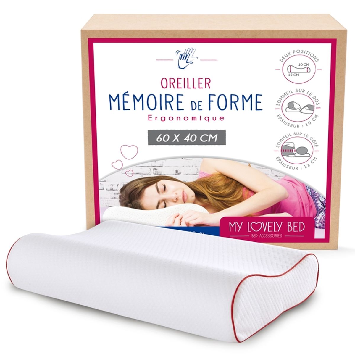 Oreiller Cervical Ergonomique /à M/émoire de Forme pour la Douleur cervicale au Cou et R/éduit Les Douleurs Oreiller Cervical Orthop/édique pour la Nuque