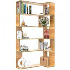 Bibliothèque à 5 niveaux VIVOLILV - Rustique - 98x48x169cm - Meuble de rangement moderne - Beige