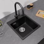 CECIPA MAX 40x45cm Évier de Cuisine en Granit, noir anthracite,Evier à Encastrer