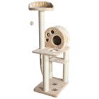 Arbre à chat Salamanca 138 cm - TRIXIE - Bois, tissu et métal - Plateforme rembourrée - Jouets suspendus