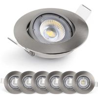 Emos Exclusive Spot LED Encastrable - Lampe Plafond Orientable 50° pour ampoules LED 6 Spots LEDs Ronds 5 W/450 Lumens [3000K]