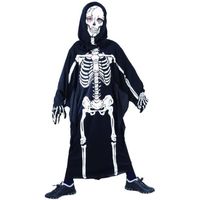 Déguisement Squelette enfant NOIR - Marque - Modèle - Robe - Cagoule - Mixte