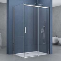 Paroi de douche avec porte coulissante 70x100 Sogood Ravenna18k cabine de douche rectangulaire en verre de sécurité transparent