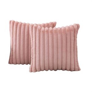 JOJOGOGO Lot De 2 Housses De Coussin Pelucheuses Et Bouclées à Carreaux De Style Rustique Pour Décoration D'intérieur D'automne, 40,6 X 40,6 Cm, Marron