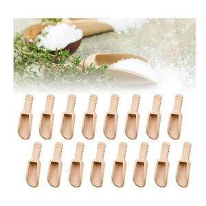 Lot De 12 Petites Cuillères à Sel En Bois Avec Trous Pour Haricots, Sucre, Sel - Mini Cuillères