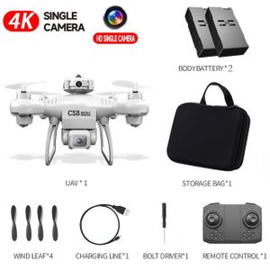 DRONE Blanc Simple 2B-Mini Drone professionnel HD 4K, 36