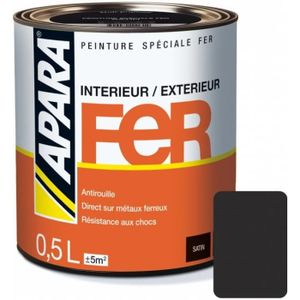 PEINTURE - VERNIS Peinture spéciale FER 0.5 litreNoir mat 0,5 litre Noir Mat