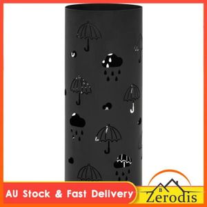 Porte-parapluie En Plastique Noir - Dimensions 50x28x28 Cm, Design Arrondi, Pour Entrée Ou Couloir - 3