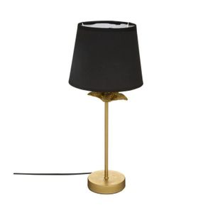 LAMPE A POSER Atmosphera - Lampe à poser en Métal Doré et Abat-jour Noir H 45.5 cm