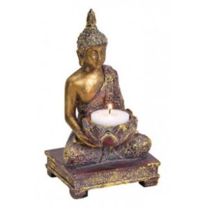 M/éditation Relax Bouddha Ornement Statue Bougeoirs Porte-b/âton dencens de table br/ûleur dencens Bouddha Zen Garden
