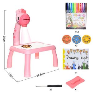 TABLE A DESSIN Dessin - Graphisme,Table de dessin artistique projecteur LED pour enfants,jouet avec musique légère,planche de - Type Pink Giraffe