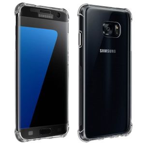 Galaxy S7 Edge Coque Protecteur d/écran en Verre tremp/é, R/ésistant aux Empreintes digitales Housse Anti-Rayures /Étui en Plastique enti/èrement Protecteur Dur Case Ultra Mince /& L/éger Noir