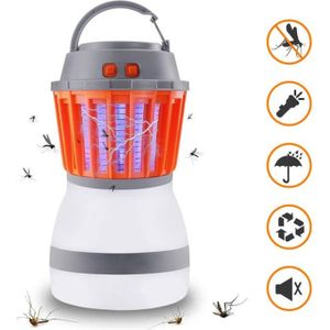 LIOOBO Lampe anti-moustique extérieure domestique solaire rechargeable Portable lavable sans radiation Mosquito Fly insectes insecte Zapper tueur lampe vert 
