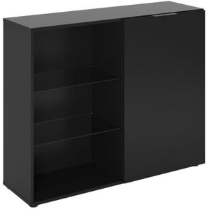 BUFFET - BAHUT  Petit meuble de rangement - Décor noir - L99,1 x H81,3 x P31,5 cm - Fabriqué en Allemagne
