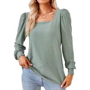 PULL Femme Pull Manches Longues Col Carré Casual Pullov