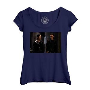 T-SHIRT T-shirt Femme Col Echancré Bleu Matrix Keanu Reeve