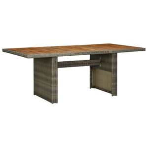 TABLE DE JARDIN  Table de jardin Marron Résine tressée et bois d'acacia massif - SALALIS - DP17746