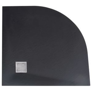 RECEVEUR DE DOUCHE Receveur de douche carré noir VINGVO - 90x90 cm - SMC renforcé - Couvercle de vidange en acier inoxydable inclus