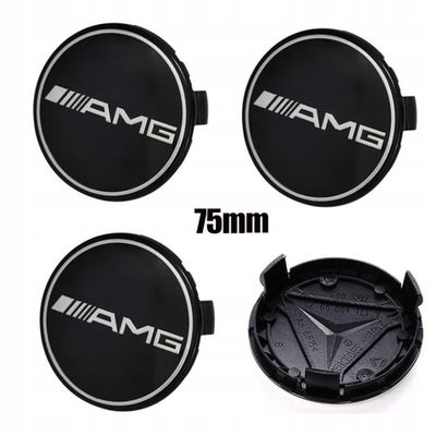 Cache Centre De Roue BRABUS Verre Noir Aluminium 75 Mm Pour Mercedes Classe G 4x4 - Lot De 4