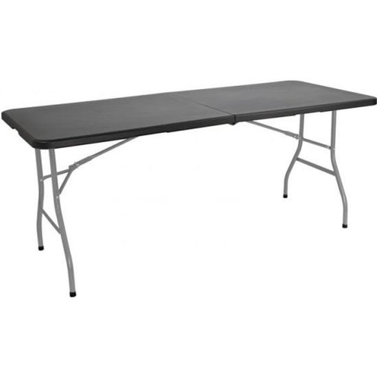 Todeco Table Pliante De Jardin Carrée 86x74cm - Pieds Acier Gris - Portative Pour Camping Et BBQ