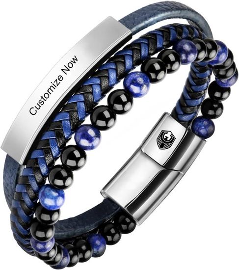 Bracelet Couple Personnalisé Acier Inoxydable - Gourmette Gravée Nom, Cadeau Romantique Homme Et Femme