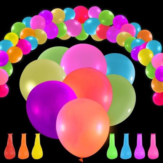 Lot de 25 Ballon Fluorescent, Fluorescent Soirée Deco Fluo, Ballon Fluo en  Latex, Fluo Party Ballon Lumineux, pour les Anniversaires, les Mariages,  les Fêtes à Thèmes Variés : : Cuisine et Maison