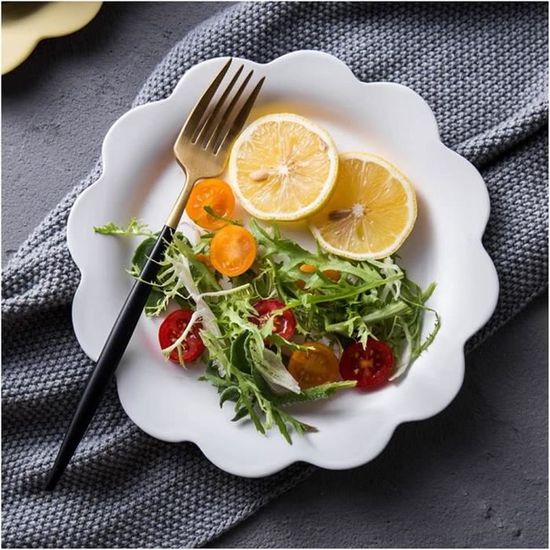 Assiette à dîner ronde en porcelaine et céramique,... - Grandado