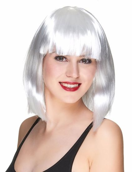 Perruque femme blanche carr mi long 42685 Int rieur