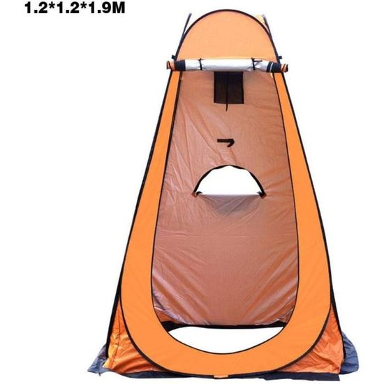 Portable Pop Up Shower Tente de confidentialité, amovible dressing pour toilettes extérieures Camping, 1.2 * 1.2 * 1.9 m Jaune