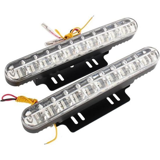 2x 30 LED 12V lampe diurne lumière de voiture DRL Daylight avec feux de virage, Voiture Feux De Jour Lampe Ampoule LED 