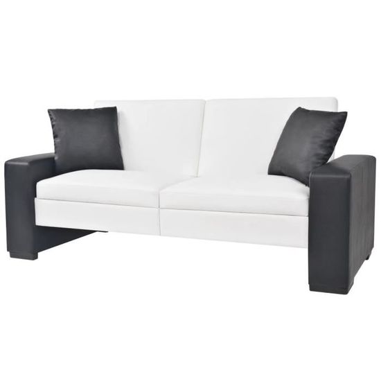 90463Haut de gamme® Canapé de Relaxation - Canapé-lit Canapé Convertible pour le Salon - réglable avec accoudoirs PVC Blanc