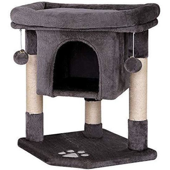 Dibea Arbre A Gratter Arbre A Grimper Griffoir Pour Chat Arbre A Chat Hauteur 60 Cm Couleur Gris Fonce Cdiscount Animalerie