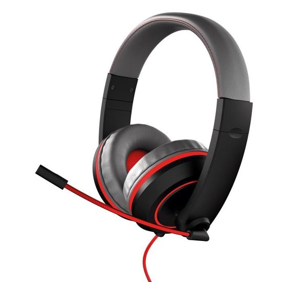 Gioteck - XH-100S Casque gamer filaire stéréo - Prise Jack 3.5 - PS4 Xbox One PC Mac Switch (Rouge, Noir) 