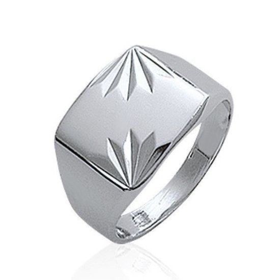 Bague chevalière homme selle rectangle argent 925 massif