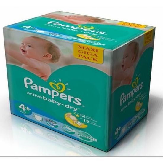 160 Couches Pampers Active Baby Dry taille 4+