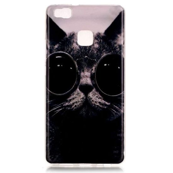 Coque Huawei P9 Lite Refroidir Chat Noir Motif Transparent Flexible Silicone Tpu Gel Tres Mince Shell Bumper Cdiscount Telephonie