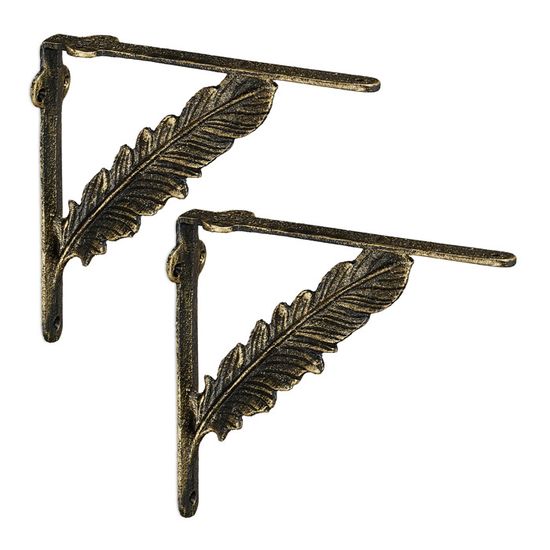 Relaxdays Équerre étagère murale, lot de 2, vintage, support en fonte ...