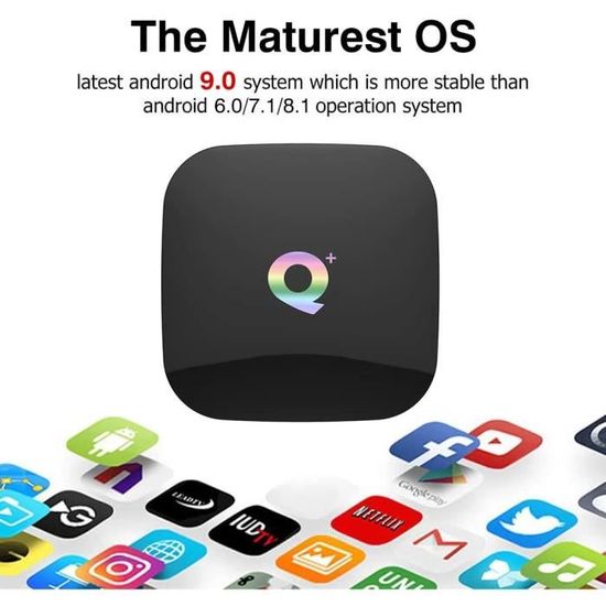 NOUVEAU 2022 Smart TV Box Q Plus 4GB RAM/32GB ROM H6 QuadCore Support