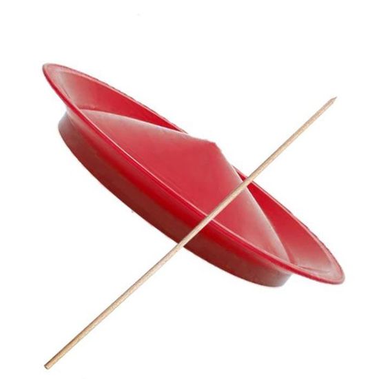 Assiette de jonglerie VISIODIRECT avec bâton de 50 cm - Rouge