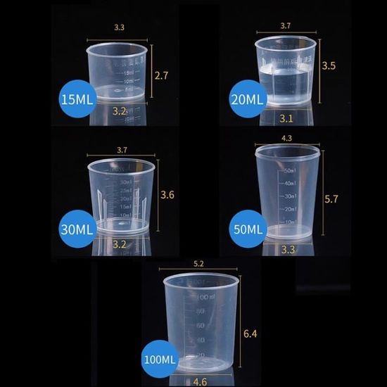 VERRE DOSEUR,1000ml--Tasse à Mesurer Graduée En Acier Inoxydable 304, Résine époxy, Mélange De