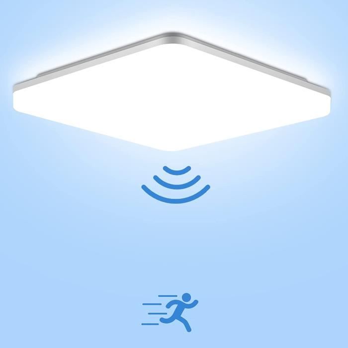 18W Plafonnier LED Detecteur De Mouvement, Paideste 1600LM Lnaire Plafonnier Moderne, LED Lampe