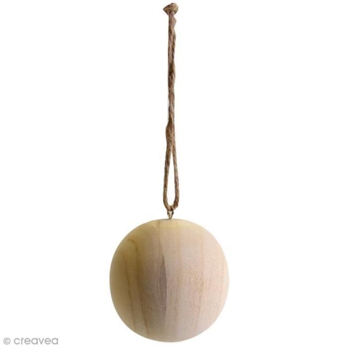 Boule de Noël en bois à décorer - Diamètre 8 cm Boule de Noël en bois à décorer Matières : bois Diamètre: 8 cm