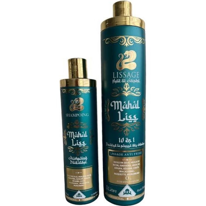 Lissage Indien à l'huile de serpent 10 en 1 Shampoing
