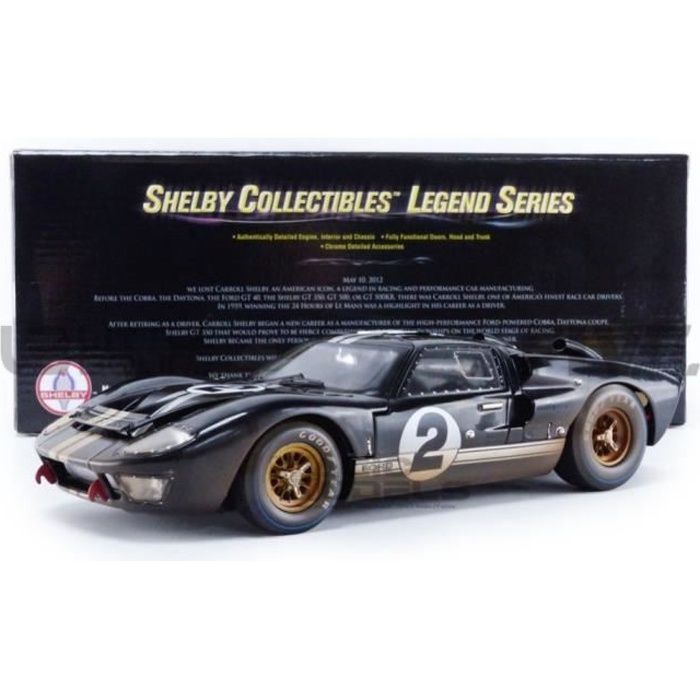 Voiture Miniature de Collection - SHELBY COLLECTIBLES 1/18 - FORD GT 40 Mk II - Winner Le Mans 1966 - Dirty Version - Black -