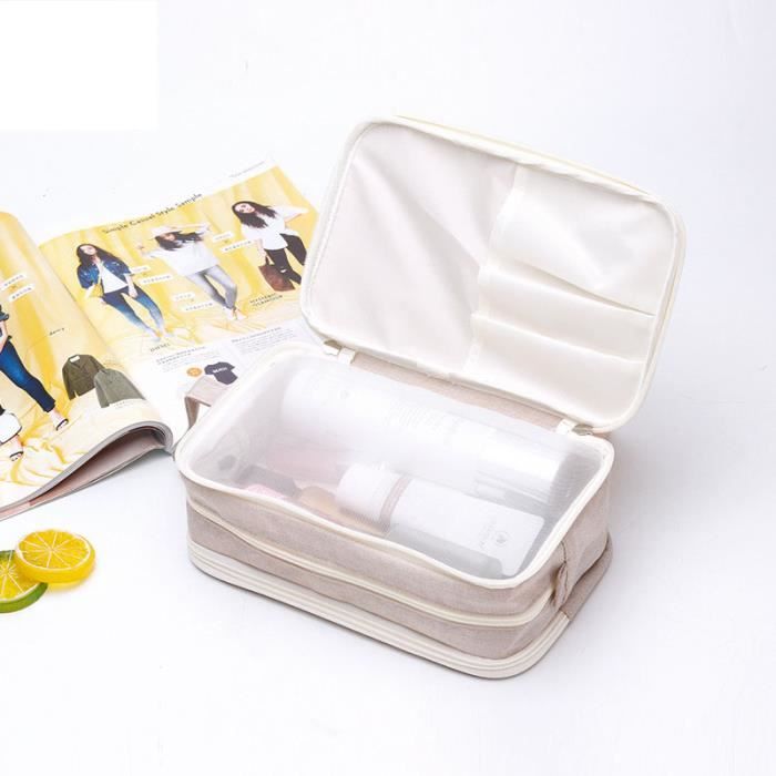 DAMILY® Trousse de Toilette maquillage voyage cosmétiques organisateur femme sac à main multifonction rangement de toilette